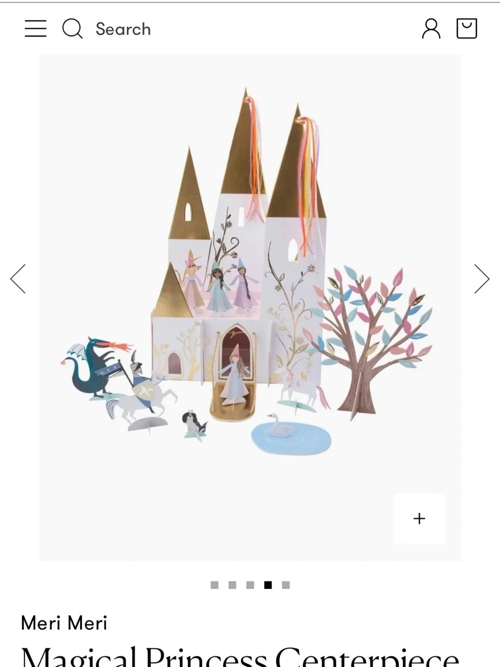 Meri Meri White & Gold Castle Playset with Pastel Accents